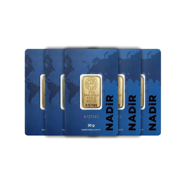 RimaGold 5 Adet 20 gr 24 Ayar NadirGold Gram Altın