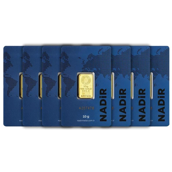 RimaGold 7 Adet 10 gr 24 Ayar NadirGold Gram Altın