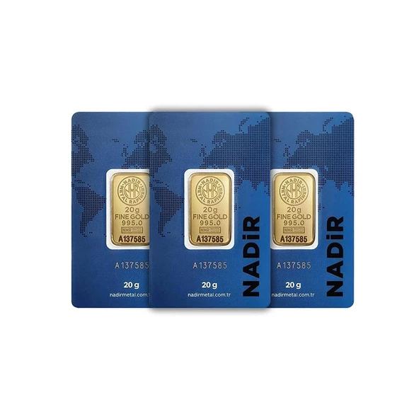RimaGold 3 Adet 20 gr 24 Ayar NadirGold Gram Altın